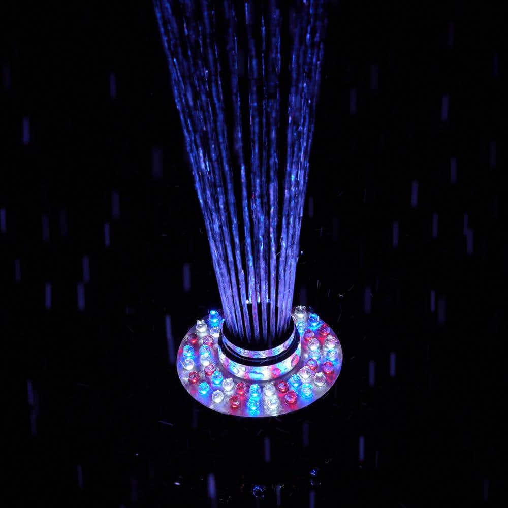 Black Floating Spray Fountain with LED Lights and Pump