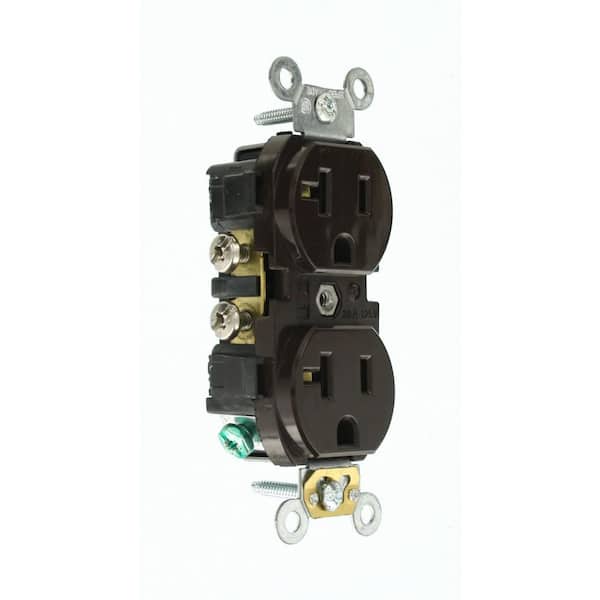 20 Amp 125 V Duplex Smooth Face Outlet/Receptacle, Brown (1-Pack) CR020
