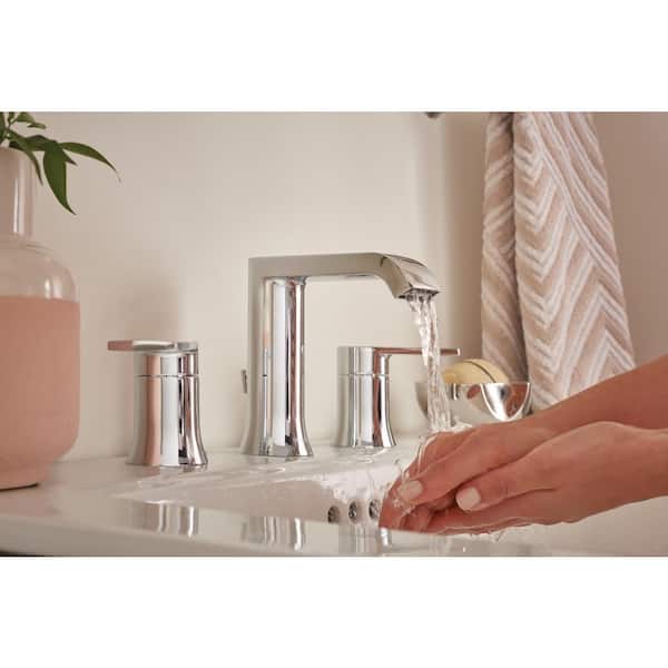 MOEN Genta 8 in. Widespread Double Handle Bathroom Faucet in マフラーカッター