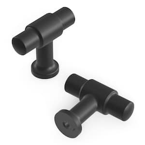 Piper Collection T-Knob 1-5/8 in. X 5/8 in. Matte Black Finish Modern Zinc Cabinet Knob 1 Pack