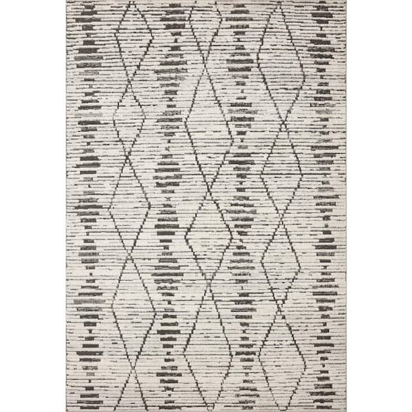 LOLOI II Kamala Charcoal/Dove 4'-0" x 6'-0" Transitional Area Rug