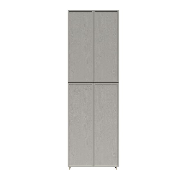 Slim Shaker Assembled 30 in. W x 90 in. H x 27 in. D Pantry Kitchen Cabinet in Gray