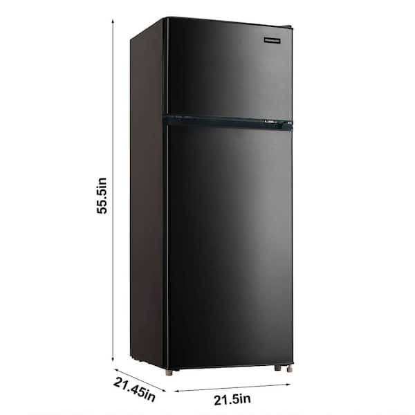21.5 in. 7.5 cu. ft. Top Freezer Refrigerator in Black