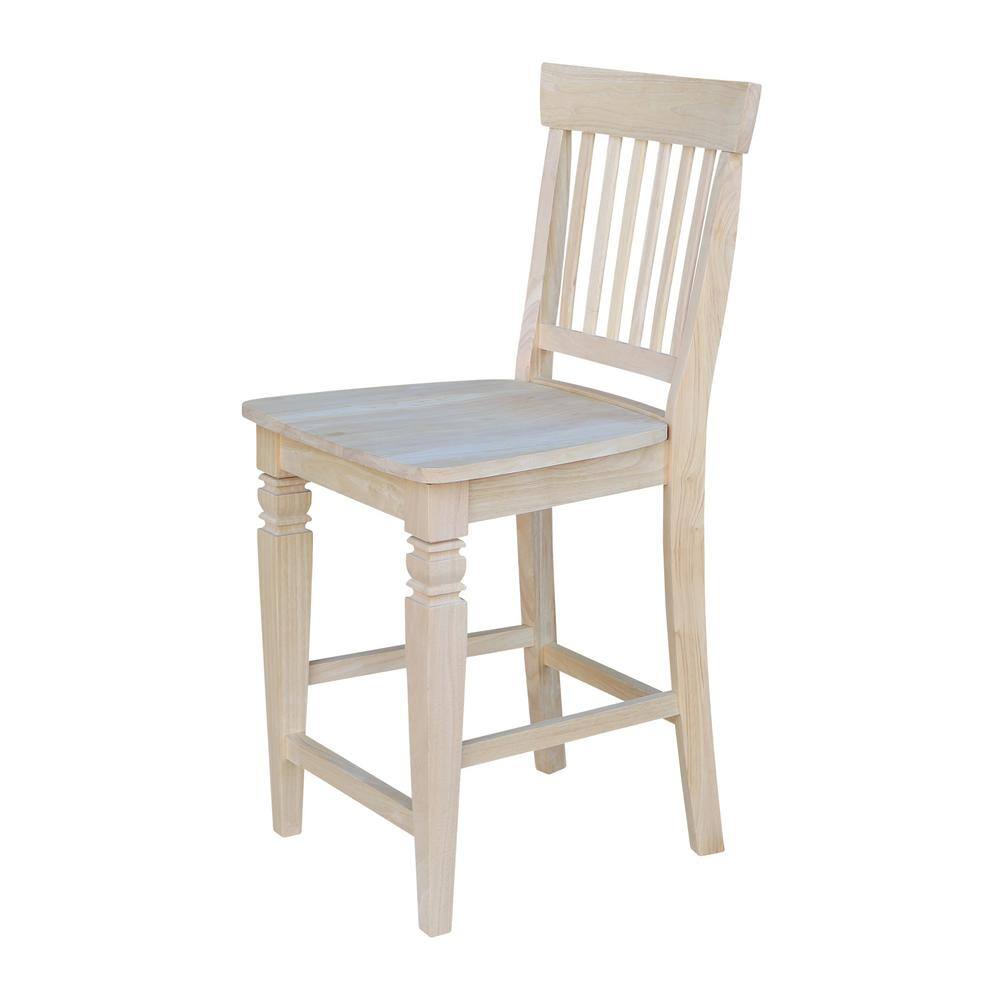Seattle Traditional Rubberwood Counter-Height Stool, 24" Brown