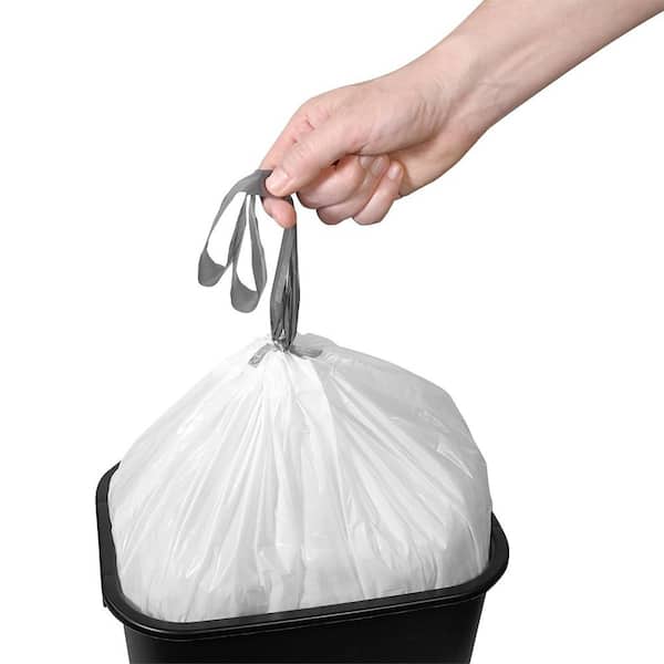 simplehuman Code J 10.6-Gallons White Outdoor Plastic Kitchen Drawstring Trash  Bag (20-Count) at