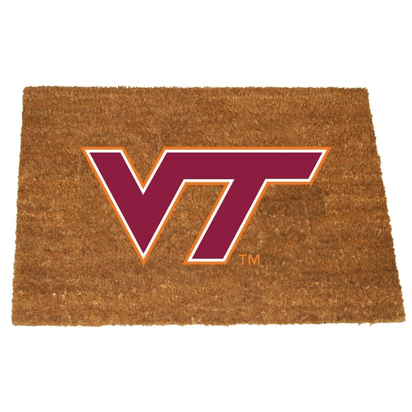 The Memory Company Virginia Tech Brown 29.5 in. x 19.5 in. Coir Fiber Colored Logo Door Mat