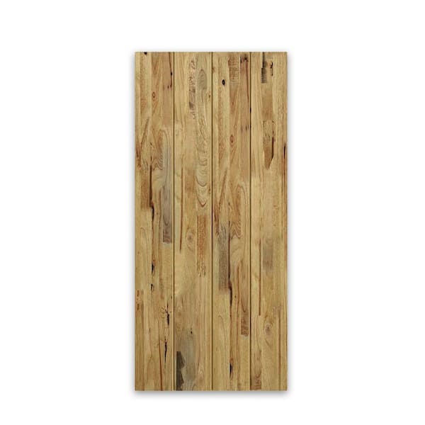 CALHOME 30 in. x 96 in. Hollow Core Weather Oak-Stained Pine Wood Interior Door Slab