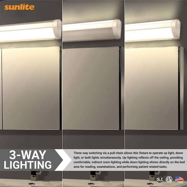 Sunlite 36 in. White Linear Bed Light Integrated LED Selectable