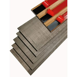 Gray Peel & Stick Wood Planks for Wall Self-Adhesive Wood Wall Panel for Living Room 46.5 in. x 4.9 in. (16 sq. ft./Box)