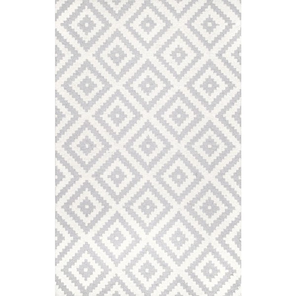 nuLOOM Hand Tufted Kellee Light Grey 10 ft. x 14 ft. Area Rug