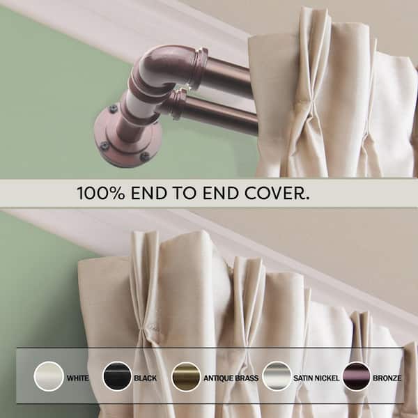 EMOH 1 inch Pipe Double Blackout Curtain Rod 84-120 inch-Bronze (3pcs)