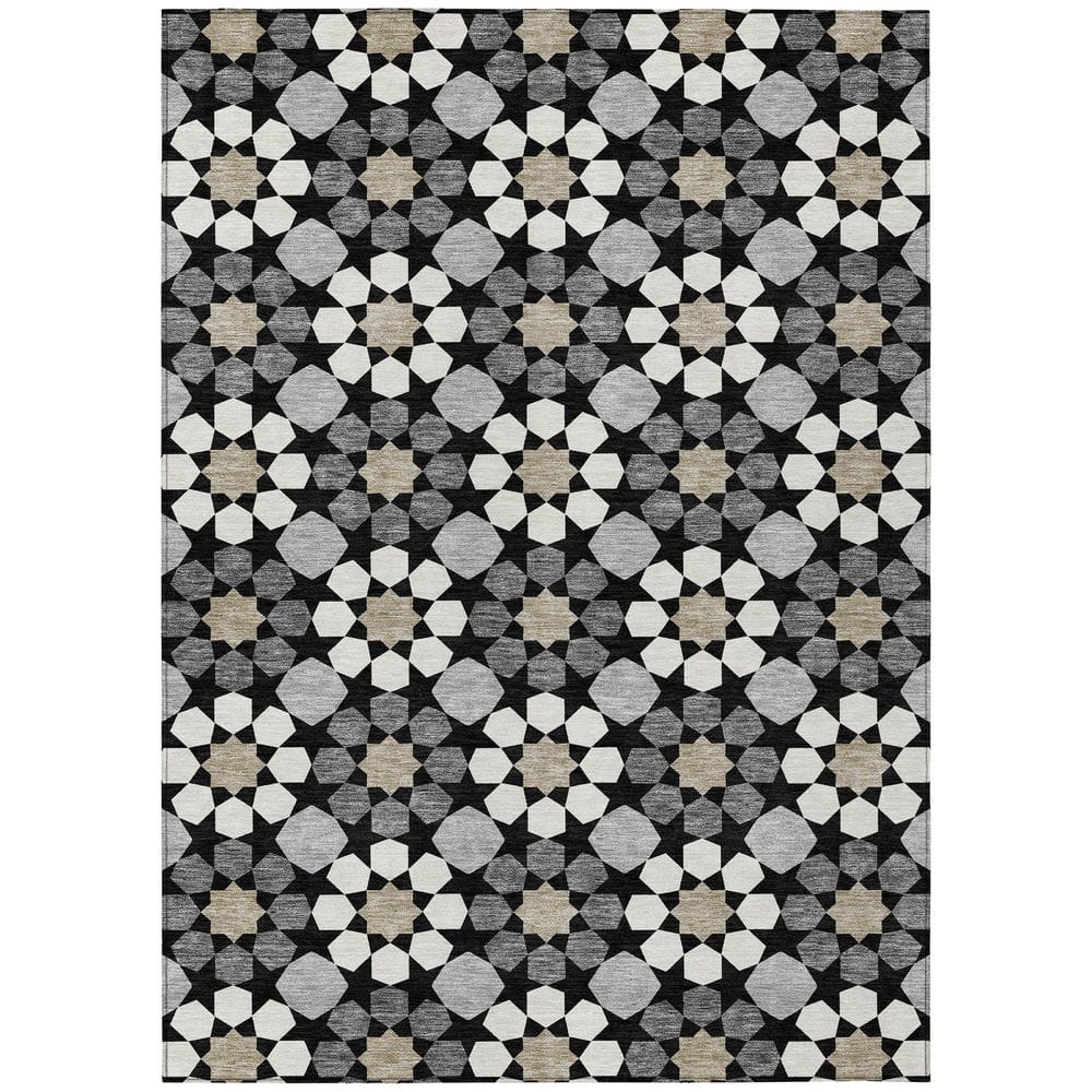 Chantille Machine Washable Indoor/Outdoor Abstract ACN2984 Black 5 ft. x 7 ft. 6 in. Area Rug price history on PriceWatchPro