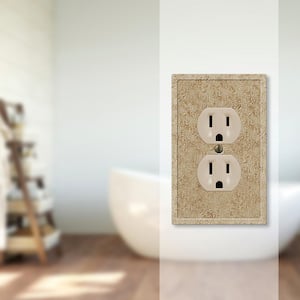 Talia 1-Gang Noce Duplex Outlet Faux Stone Wall Plate