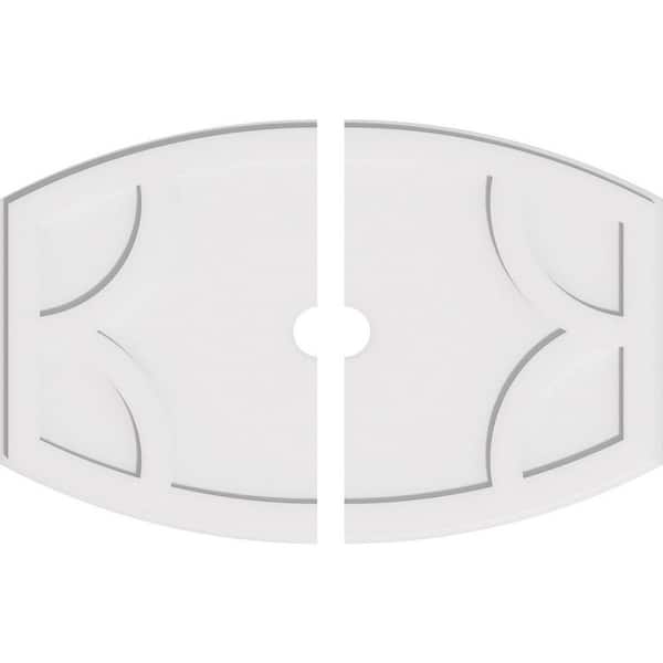 Ekena Millwork 38 in. W x 25-3/8 in. H x 3 in. ID x 1 in. P Kailey Architectural Grade PVC Contemporary Ceiling Medallion (2-Piece)
