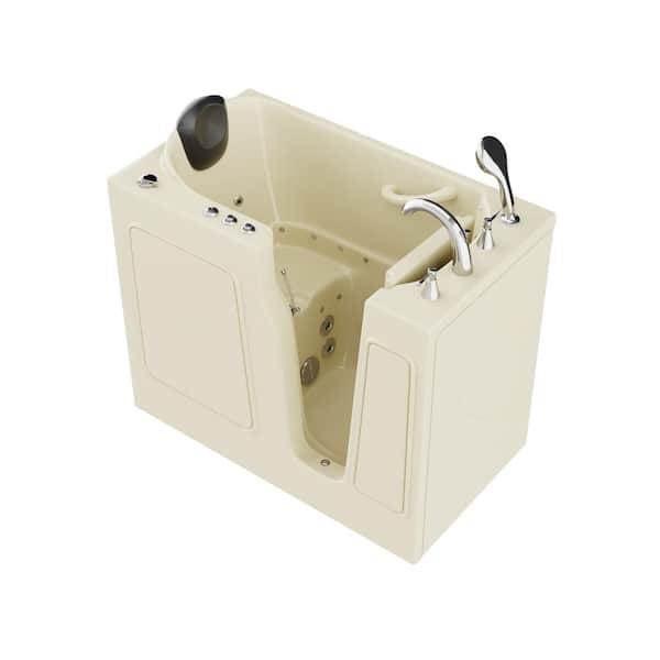 Universal Tubs HD Series 46 in. Right Drain Quick Fill Walk-In Whirlpool and Air Bath Tub with Powered Fast Drain in Biscuit