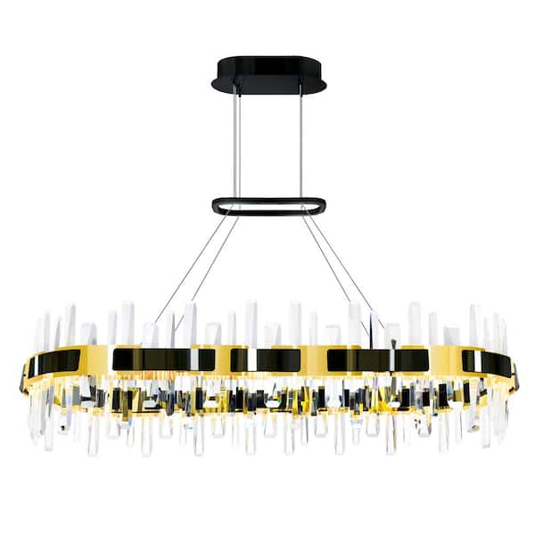 CWI Lighting Aya 1-Light Integrated LED 43" Chandelier with Pearl Black Finish