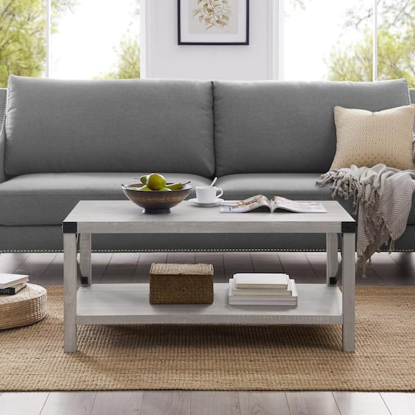 Walker Edison Furniture Company Urban, Rustic Gray End Tables For Living Room