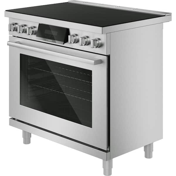 800 Series 36 in. 5.4 cu. ft. Industrial Pro Style Induction Range with 5-Burners in Stainless Steel