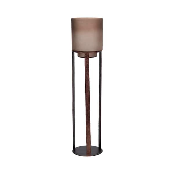 47 in. Bronze Metal Lantern on Stand