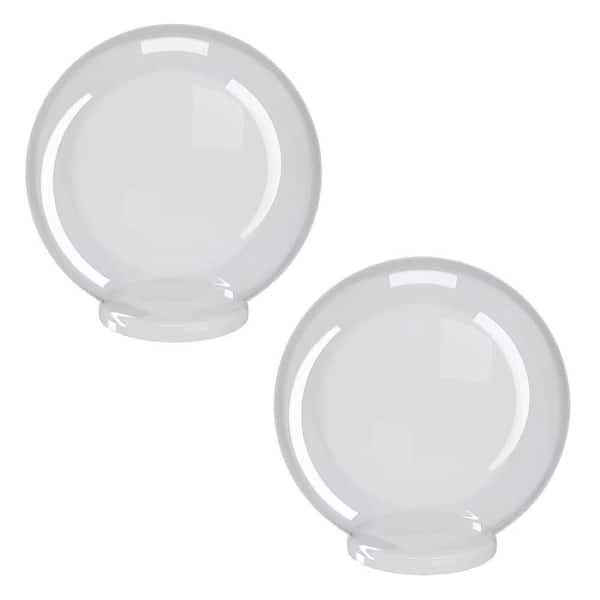 10 in. Smooth Acrylic White Globe with 3.91 in. Fitter Neck (2-Pack) - Fixture Not Included