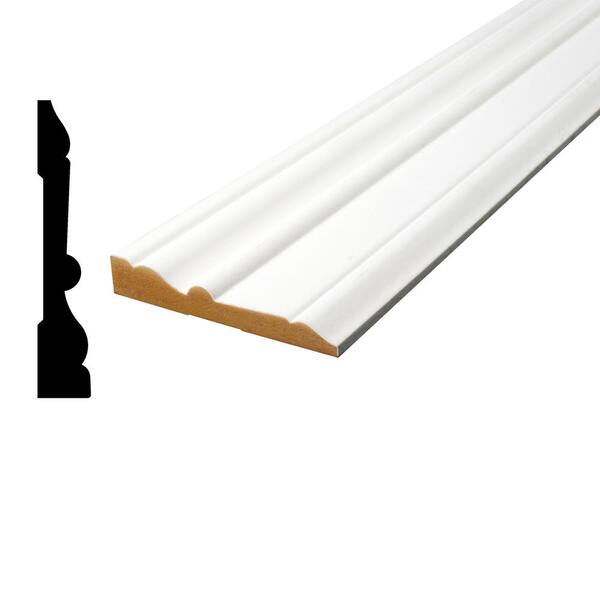 Alexandria Moulding 5/8 in. x 3-1/2 in. x 96 in. Primed MDF Casing Moulding