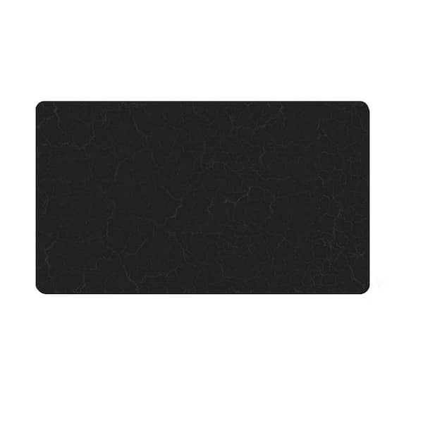 19in. Lx12in. W Absorbent Anti-Slip Coffee Maker Mat for Countertops Coffee Bar Accessories Under Appliance Marble Black