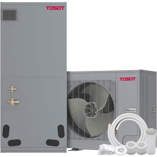 Tosot 36,000 BTU Ducted Central AC Heat Pump System, 3 Tons, Originality 2-Stage Compressor, 35 ft. Copper Line Set, 16 SEER2