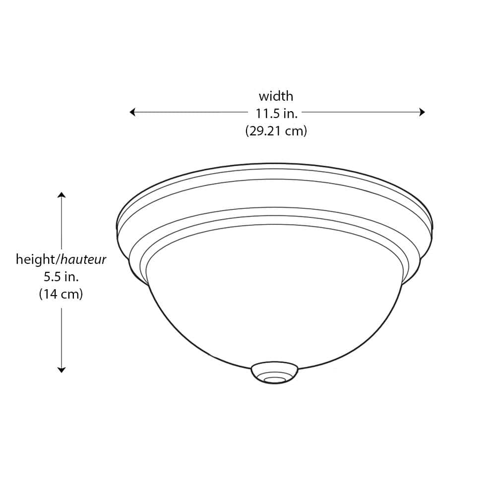 Black Frosted Glass 12" Flush Mount Ceiling Light