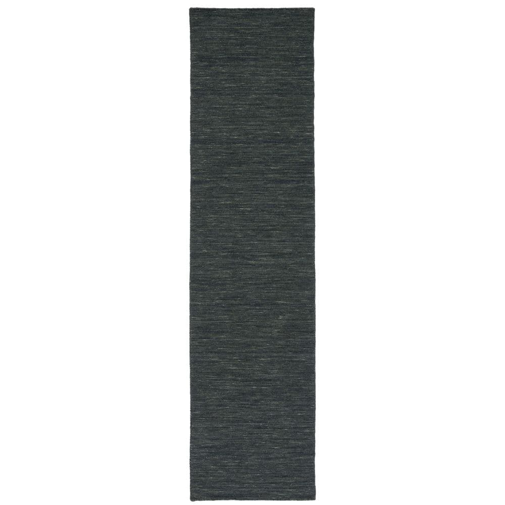 SAFAVIEH Kilim Charcoal/Grey 2 ft. x 9 ft. Solid Color Runner Rug