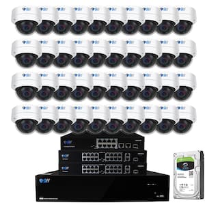 64-Channel 8MP 16TB NVR Smart Security Camera System w/40 Wired Dome Cameras 2.8 mm Fixed Lens Artificial Intelligence