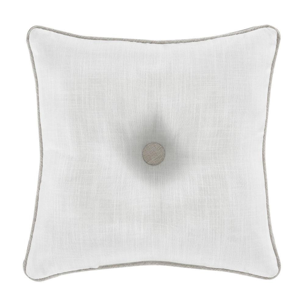 Annie Beige Faux Linen 18" Square Throw Pillow Set