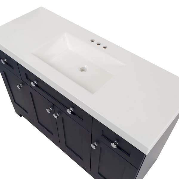 Glacier Bay Everdean 49 in. Single Sink Deep Blue Bath Vanity with