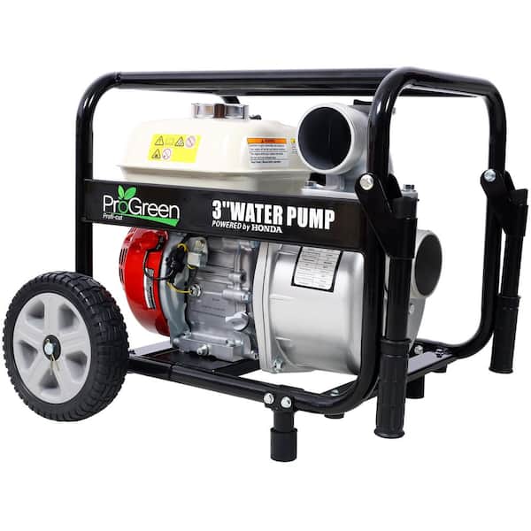 Water Pump 3 in. 264Gpm, 163cc Honda GX160 Engine, 3 in. NPT COUPLER, WITH ACCESSORIES KIT AND HANDLE WHEEL KIT