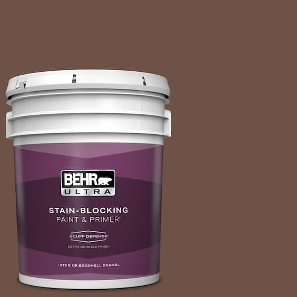 BEHR ULTRA 5 gal. #PMD-108 Double Chocolate Extra Durable Eggshell Enamel Interior Paint & Primer