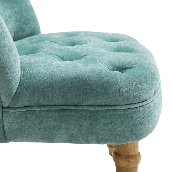 amargo Endurecer sabiduría Homy Casa Kostic Blue Fabric Tufted Upholstered Accent Chair KOSTIC LIGHT  BLUE OAK LEG - The Home Depot
