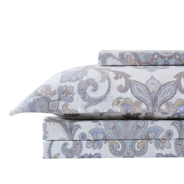 Southshore Fine Linens Serenity 22 in. Extra Deep Pocket 4-Piece Aqua Cotton Queen Sheet Set