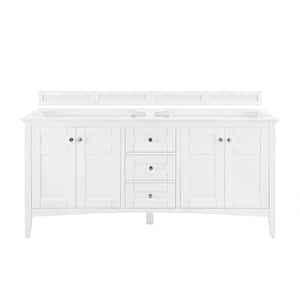 Palisades 71 in. W x 23 in. D x 34 in. H Double Vanity Cabinet Without Top in Bright White