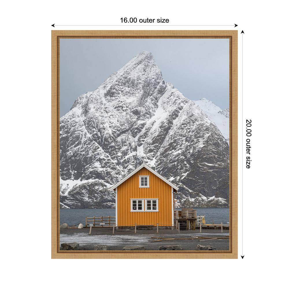 Yellow House Scenic Landscape Framed Canvas Wall Art
