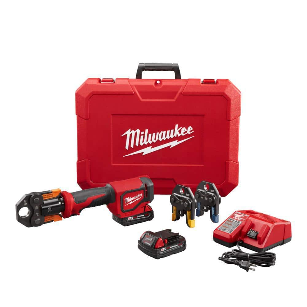 Milwaukee M18 18V Lithium-Ion Cordless Short Throw PEX Press Tool Kit w ...