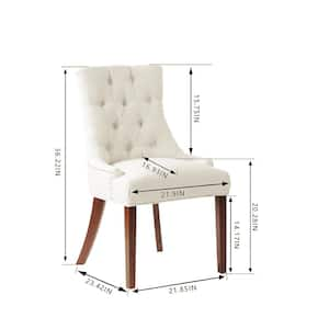 Bakerford Biscuit Beige Upholstered Dining Chair with Tufted Back (Set of 2)