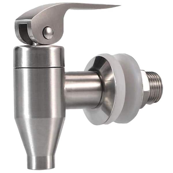 Single Handle Beverage Faucet with Food Grade Stainless Steel Push Spigot Easy Install in Polished Silver Finish