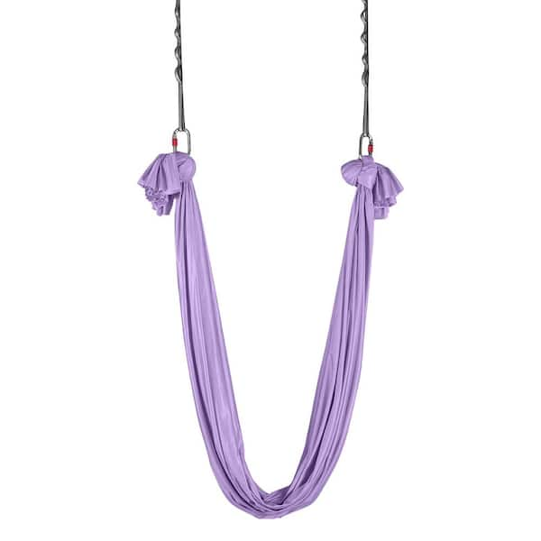 VEVOR Aerial Yoga Ha mmock and Swing 4.4 Yards Yoga Starter Kit with 100gsm Nylon Fabric Full Rigging Hardware, Purple