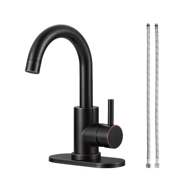 VEVETTA Single-Handle Bar Faucet with Deck Plate in Oil Rubbed Bronze