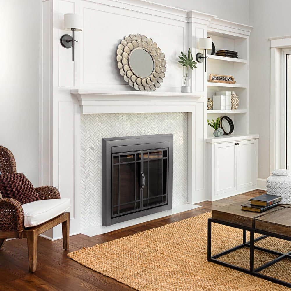 Easton Medium Gunmetal Glass Fireplace Doors price history on PriceWatchPro