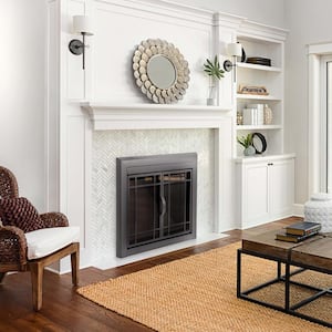 Easton Medium Gunmetal Glass Fireplace Doors