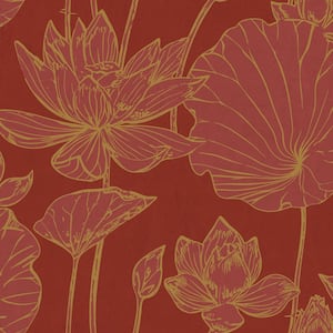 Lotus Floral Paper Strippable Roll (Covers 60.75 sq. ft.)