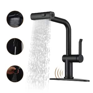 Single Handle Pull Down Sprayer Kitchen Faucet with Motion Sense Wave, Power Boost in Matte Black