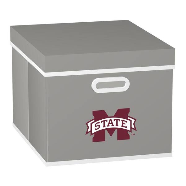 MyOwnersBox College STACKITS Mississippi State University 12 in. x 10 in. x 15 in. Stackable Grey Fabric Storage Cube