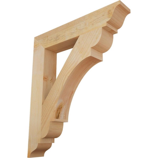 Ekena Millwork 4 in. x 28 in. x 24 in. Douglas Fir Olympic Traditional Rough Sawn Bracket