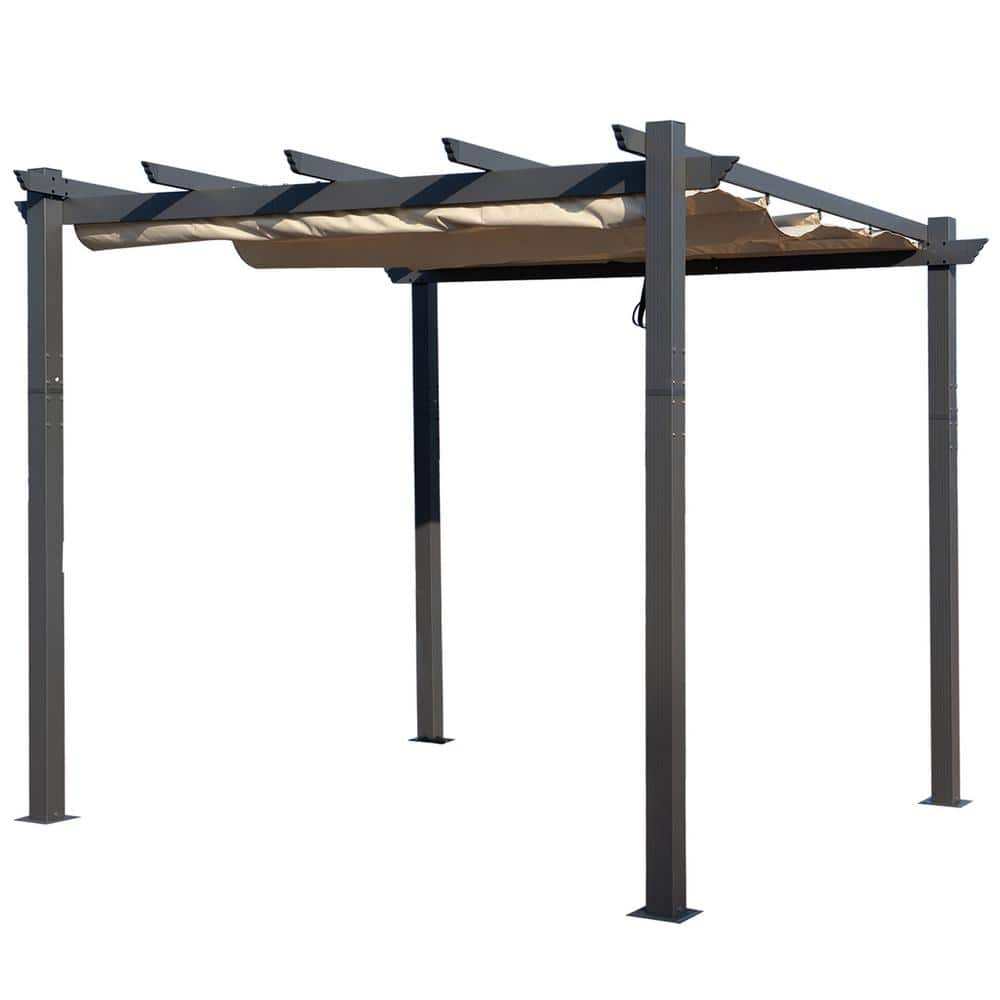 KOZYARD Morgan 10 ft. x 10 ft. Aluminum Frame Outdoor Pergola with ...